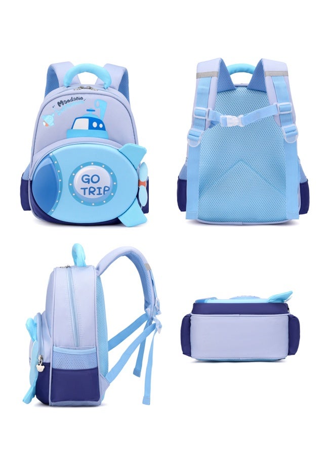 Children's Cartoon Backpack, Submarine-Shaped Cartoon Schoolbag with Anti-Slip Chest Buckle, Cute Schoolbag Suitable for Both Boys and Girls - Image 4