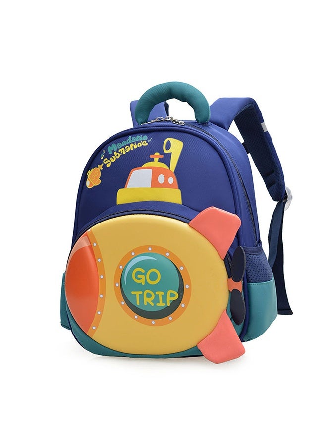 Children's Cartoon Backpack, Submarine-Shaped Cartoon Schoolbag with Anti-Slip Chest Buckle, Cute Schoolbag Suitable for Both Boys and Girls - Image 1