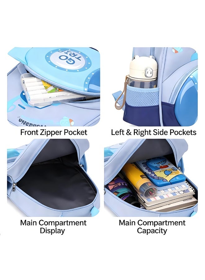 Children's Cartoon Backpack, Submarine-Shaped Cartoon Schoolbag with Anti-Slip Chest Buckle, Cute Schoolbag Suitable for Both Boys and Girls - Image 5