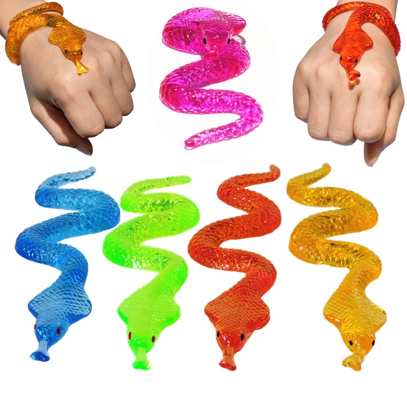 Ganjiang 5Pack Super Stretch Sticky Snake Mochi Squishy ToysNovelty Toys for Playing JokesGoodie Bag StuffersClassroom PrizesBirthdayParty Favors - Image 3
