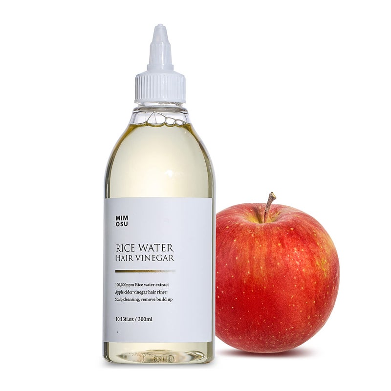 mimosu Apple Cider Vinegar Hair Rinse with Rice Water 10floz Hair Growth Cleansing Conditioner Gentle Scalp Cleanser for Build Up Glycolic Acid Dandruff Treatment