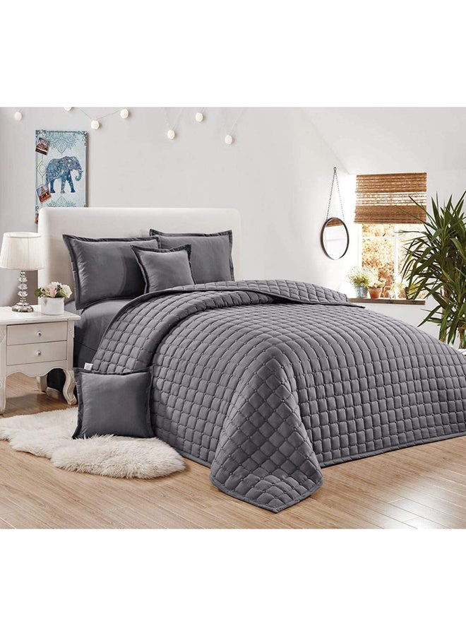 Moon 4-Piece Compressed Comforter Set Single Size microfiber Grey - Image 1
