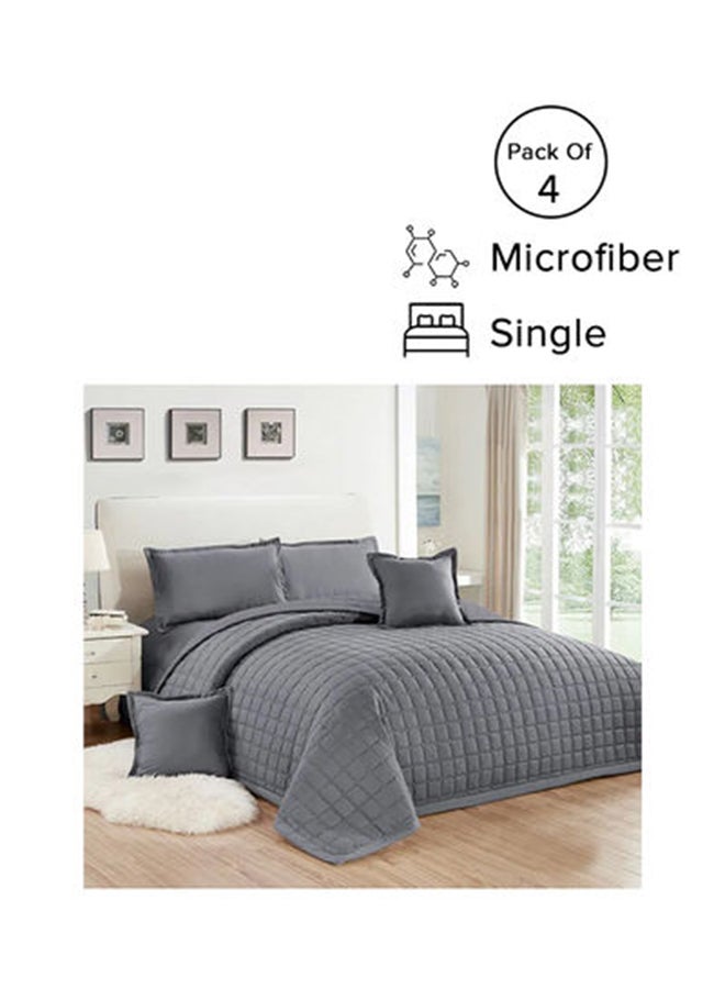 Moon 4-Piece Compressed Comforter Set Single Size microfiber Grey - Image 2