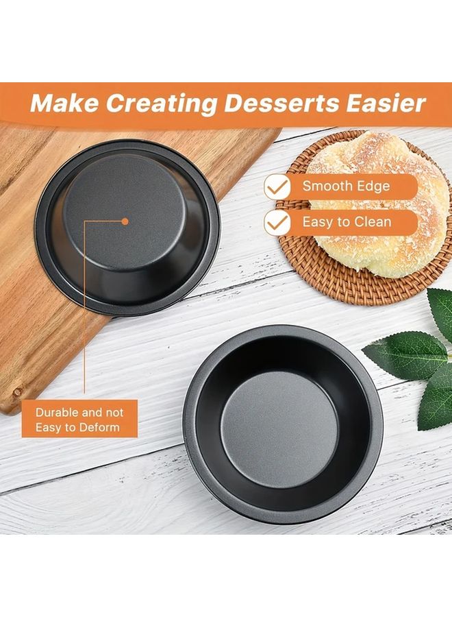 4pcs 5 Inch Nonstick Mini Pie Tray Reusable Circular Pie Jar for Baking Desserts Fruit Pies and Beef Pies Oven Compatible Best for Christmas Parties - Image 5