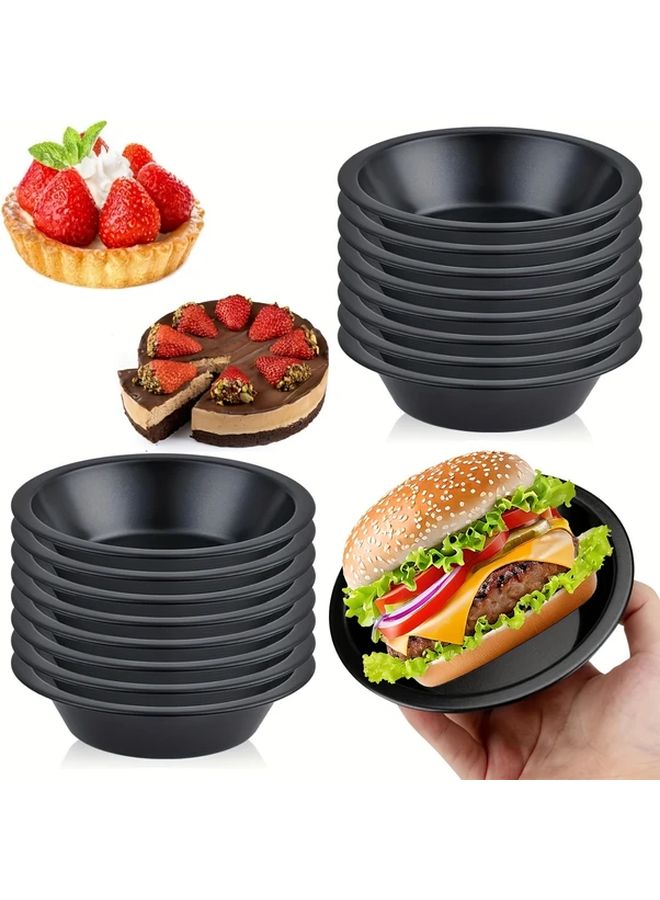 4pcs 5 Inch Nonstick Mini Pie Tray Reusable Circular Pie Jar for Baking Desserts Fruit Pies and Beef Pies Oven Compatible Best for Christmas Parties - Image 1