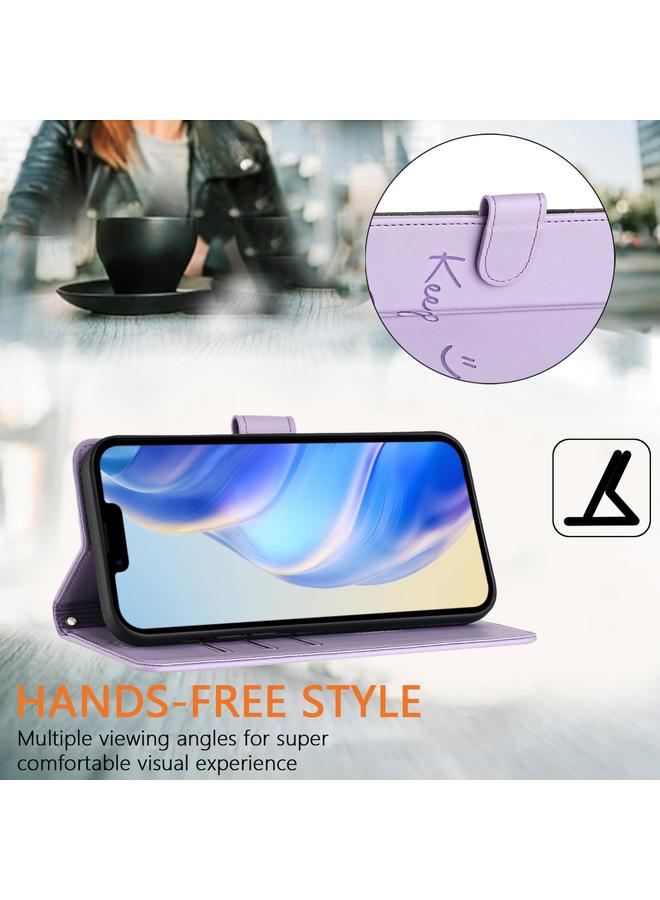 Zaboon Case For iPhone 12 mini Smile Embossing RFID Leather Phone Case - Image 5