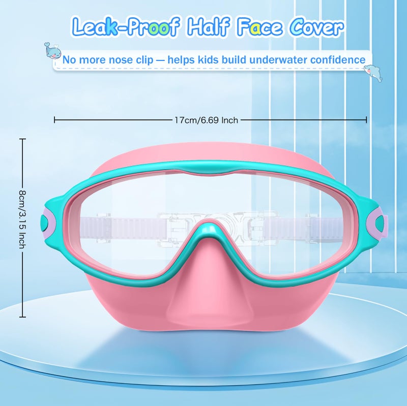 VegoVia Kids Swim Goggles With Nose Cover 2 Pack  Anti-Fog Uv Protection Swimming Goggles For Kids Youth 3-15 Adjustable Strap Wide View - Image 5