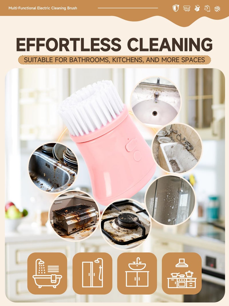 BakeBloom Electric Dish Washing Brush, Small Handheld Power Scrubber, Pink Cordless Cleaning Brushes kit, Gift for Woman, for Kitchen cleanup, Dishes/Plates/Sink, IP66 Waterproof Household Cleaning Supplies - Image 5