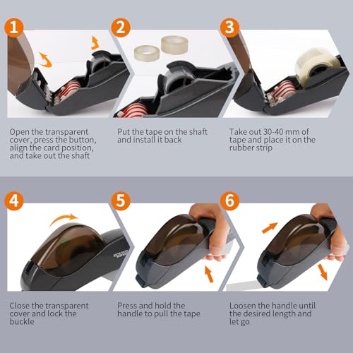 Eagle Automatic Tape Dispenser, Handheld & Portable Design, Office Tape Gun, One-Handed Operation with Safety Blade for Office, Home, DIY or Packaging (Includes 2 Free Tapes) (Gray) - Image 4