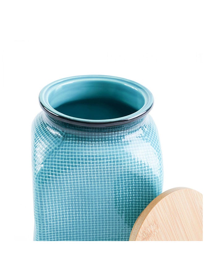 Pan Home - Mauro Canister With Bamboo Lid 1.2L -Blue - Image 1