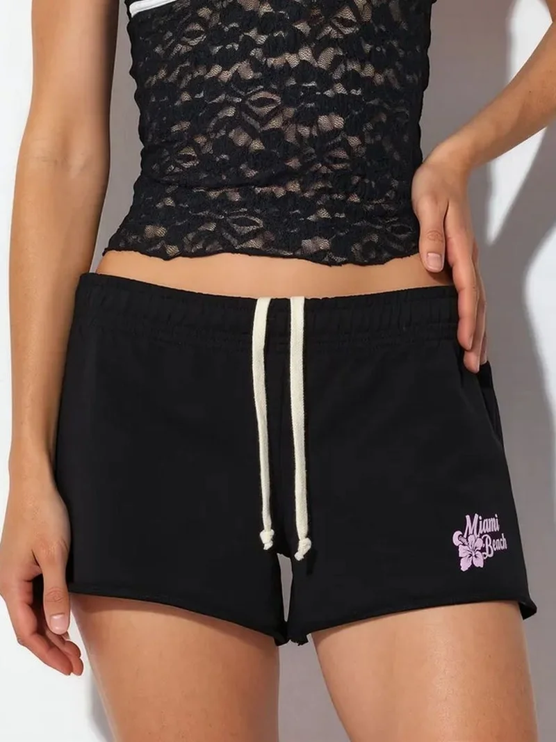 بوسيم BUSEM Women's Mid-Waist Jersey Shorts