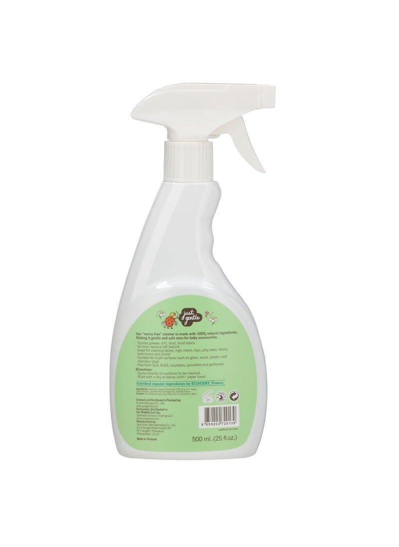 Just Gentle Just Gentle Plant-based Multi-Surface Cleaner with Rice Jasmine Vinegar - 500 ml | Food Grade Safe and Effective Cleaner for All surfaces, toys, and playpens  - Image 2
