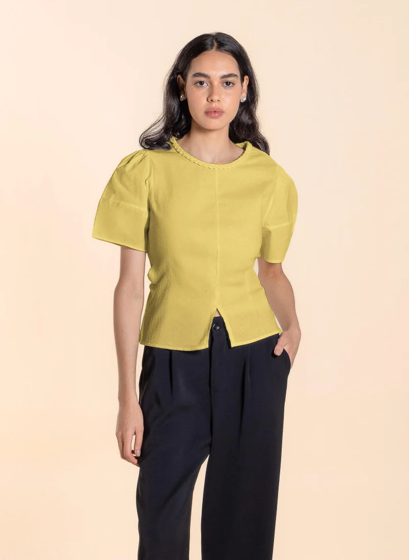 SHAPES DETAILED COTTON BACK TIE TOP