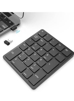 Excefore 26 Keys Bluetooth Wireless Number Pad Rechargeable 10Key 2.4GHz Numeric Keypad Efficiently Data Entry Number Keypad with BackSpace Keys for Laptop Desktop MacBook Pro Air iMac iPhone iPad  - Image 1