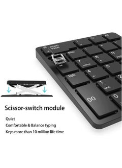 Excefore 26 Keys Bluetooth Wireless Number Pad Rechargeable 10Key 2.4GHz Numeric Keypad Efficiently Data Entry Number Keypad with BackSpace Keys for Laptop Desktop MacBook Pro Air iMac iPhone iPad  - Image 2