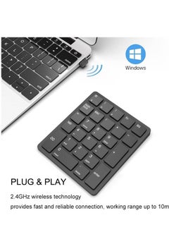 Excefore 26 Keys Bluetooth Wireless Number Pad Rechargeable 10Key 2.4GHz Numeric Keypad Efficiently Data Entry Number Keypad with BackSpace Keys for Laptop Desktop MacBook Pro Air iMac iPhone iPad  - Image 3
