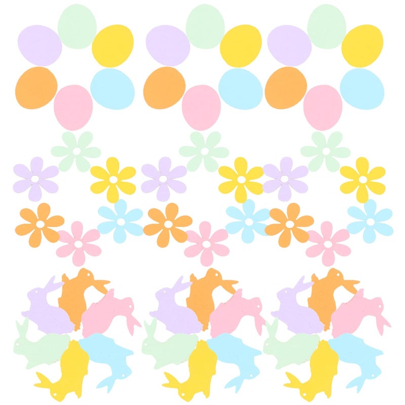 Easter Confetti 100 Pieces Rabbit Carrot Floral Shapes Colorful Table Decoration Party Balloon Filling - Image 2