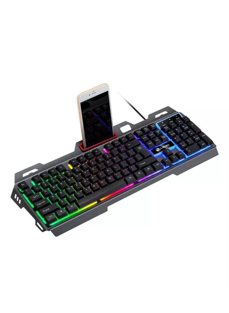 Gaming Keyboard, Compact Wired Keyboard with Multiple colour Switches and RGB Backlit for iOS, Android and Windows, White
