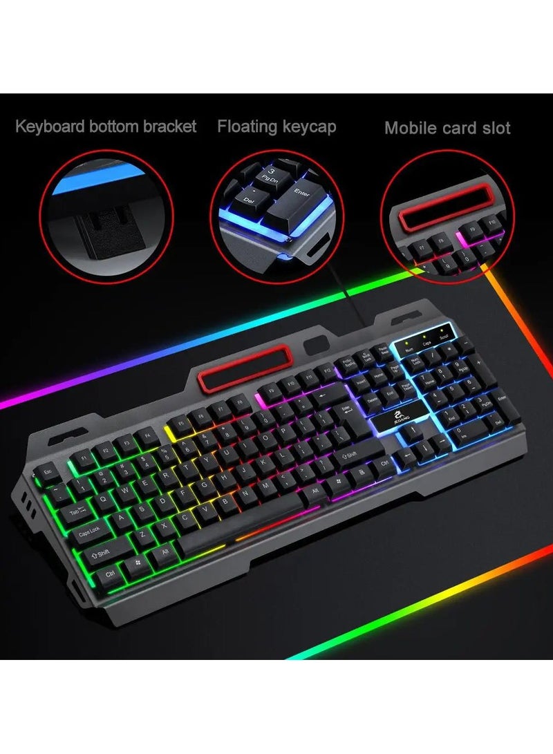 JEQANG Gaming Keyboard, Compact Wired Keyboard with Multiple colour Switches and RGB Backlit for iOS, Android and Windows, White  - Image 4
