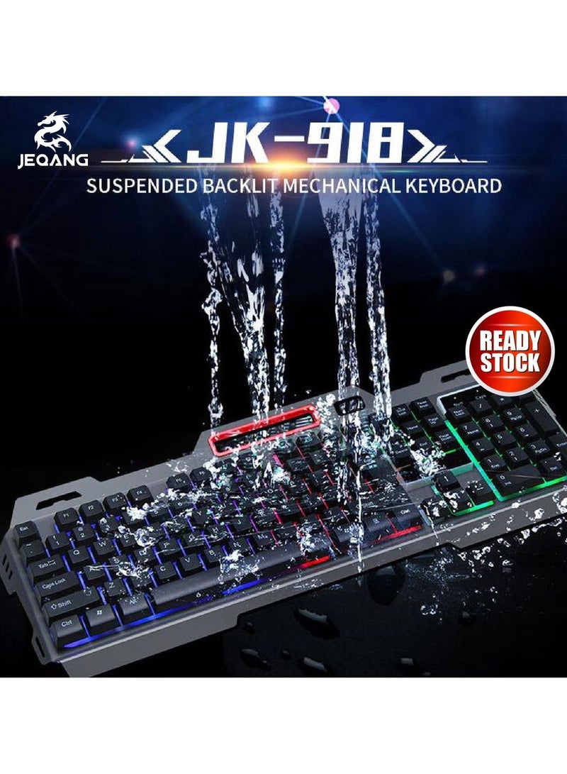 JEQANG Gaming Keyboard, Compact Wired Keyboard with Multiple colour Switches and RGB Backlit for iOS, Android and Windows, White  - Image 3