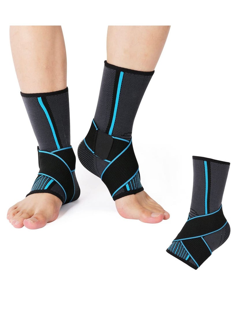 SYOSI Ankle Braces Adjustable Compression Ankle Support Brace Heel Spur Brace Ankle Sleeve for Injury Recovery, Achilles support and Strong Ankle Brace Sports Protection for Women  Men Pair - Image 1