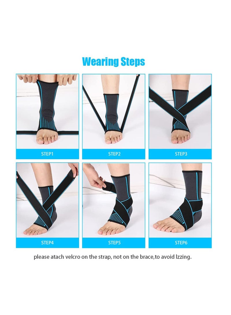 SYOSI Ankle Braces Adjustable Compression Ankle Support Brace Heel Spur Brace Ankle Sleeve for Injury Recovery, Achilles support and Strong Ankle Brace Sports Protection for Women  Men Pair - Image 5