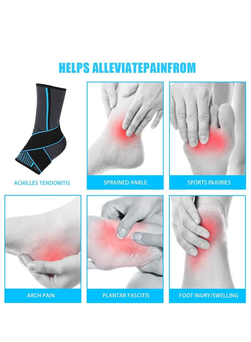 SYOSI Ankle Braces Adjustable Compression Ankle Support Brace Heel Spur Brace Ankle Sleeve for Injury Recovery, Achilles support and Strong Ankle Brace Sports Protection for Women  Men Pair - Image 3