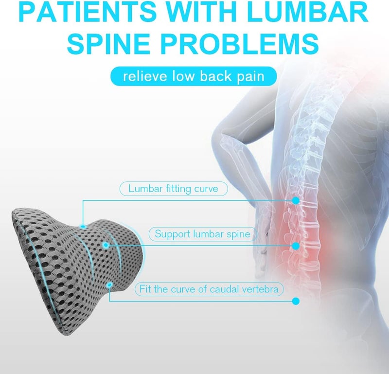 Panduo Lumbar Support Pillow for Office Chair, Memory Foam Lumbar Pillow for Lower Back Pain Relief (Grey) - Image 5
