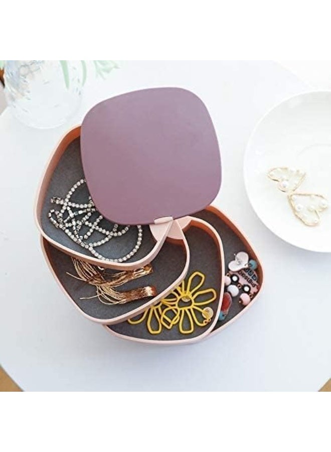 Multi-Color Rotating Jewelry Box with Mirror – Multi-Layer Storage Case for Accessories, Rings, Earrings & Necklaces - Image 1