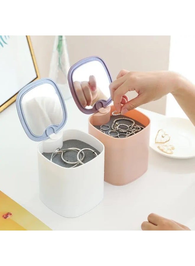 Multi-Color Rotating Jewelry Box with Mirror – Multi-Layer Storage Case for Accessories, Rings, Earrings & Necklaces - Image 3