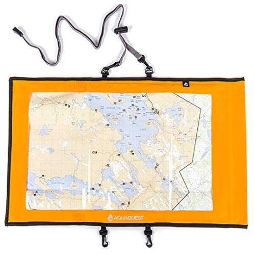 AquaQuest Trail Map Case - 100% Waterproof Document Dry Bag Holder with Clear Window & Lanyard (Yellow) - Image 1