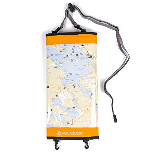 AquaQuest Trail Map Case - 100% Waterproof Document Dry Bag Holder with Clear Window & Lanyard (Yellow) - Image 2