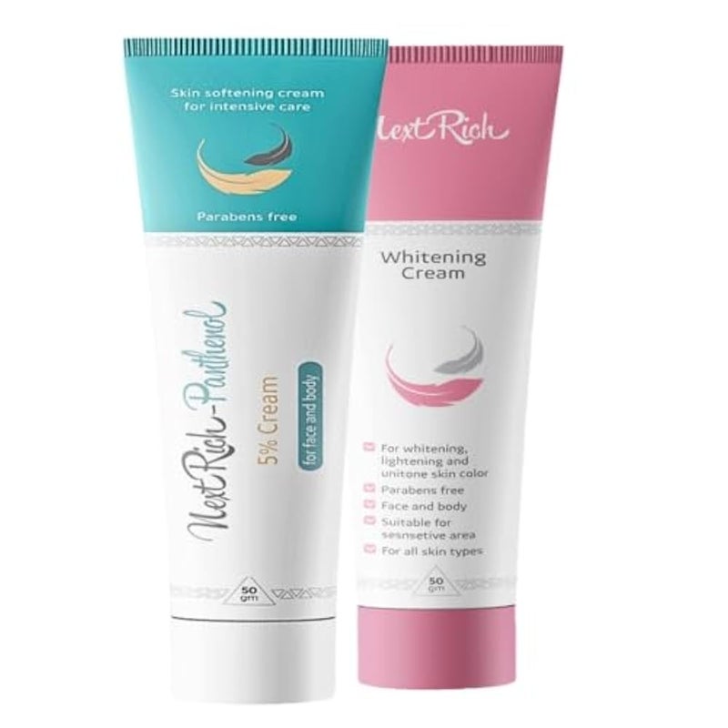 Next Rich brightening Cream 50 Gm + Next Rich Panthenol Cream 50 Gm - Vitamin E - Anti-Aging Effect-Hydration - Minimizes fine lines and wrinkles - Image 5