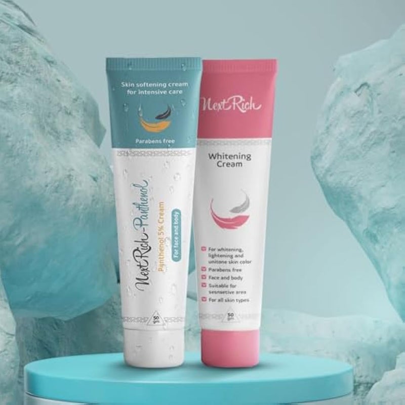 Next Rich brightening Cream 50 Gm + Next Rich Panthenol Cream 50 Gm - Vitamin E - Anti-Aging Effect-Hydration - Minimizes fine lines and wrinkles - Image 2
