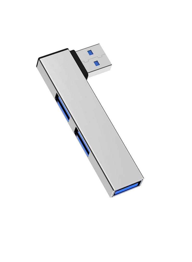 AROAQ 3 In 1 USB Hub, Compact And Portable Extension Hub Port, Durable High Speed USB Splitter Hub, Fast Heat Dissipation USB Extender For Work, Travel, School, Office, (Silver USB To 3 USB) - Image 1