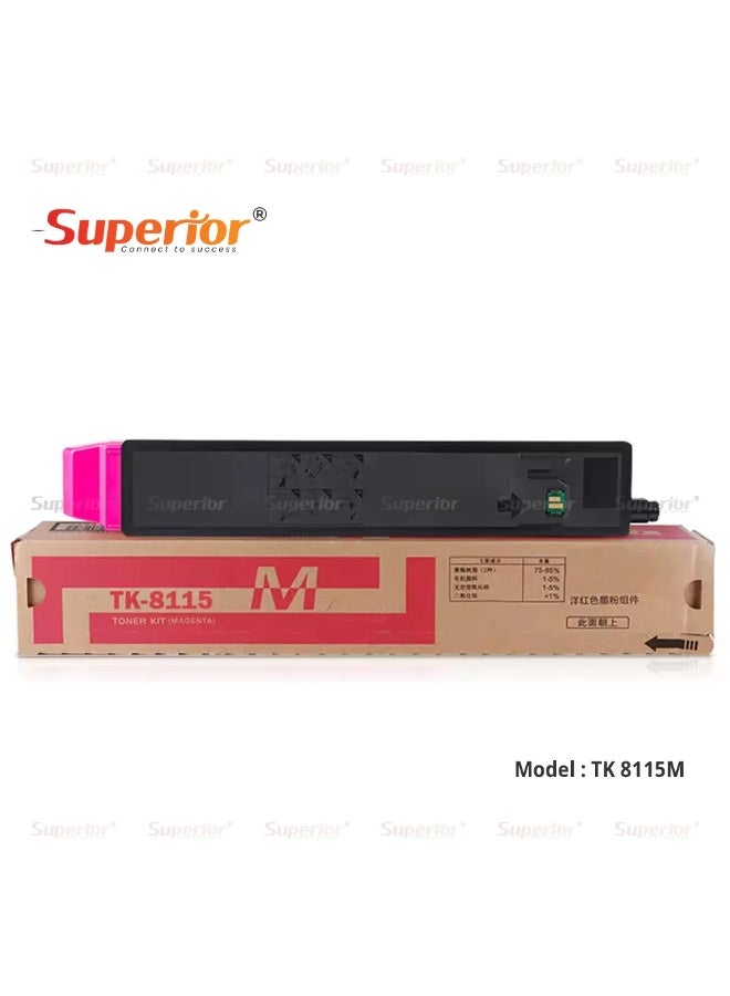 SOS Superior Superior TK-8115 Magenta High Yield Compatible Toner Cartridge for Kyocera ECOSYS M8130cidn M8124cidn - Image 1