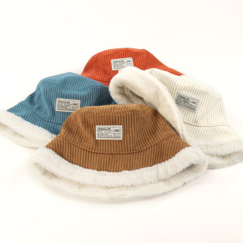 CHOK.LIDS Reversible Fur Bucket Hat Elegant Fuzzy Bucket Hat Corduroy Trendy Winter Hat Fluffy Warm Fashionable Fleece (Camel/Ivory) - Image 4