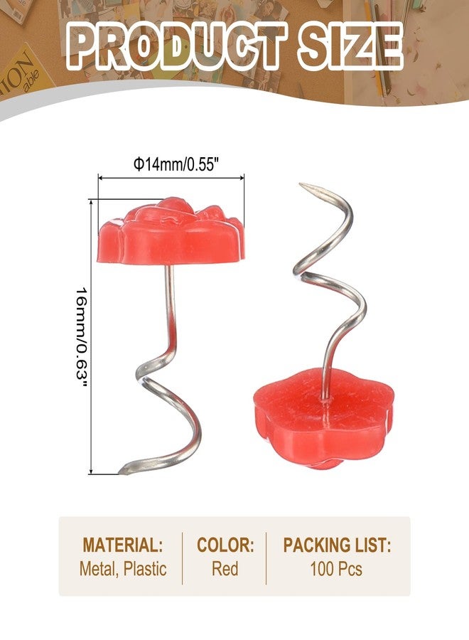 PATIKIL 100 Pcs Upholstery Twist Pins, Headliner Bed Pins Furniture for Bed, Armrest, Slipcovers, Skirt, Bed Skirts, Fabric, Sofa(Red Rose, 0.63 x 0.55 Inch) - Image 2