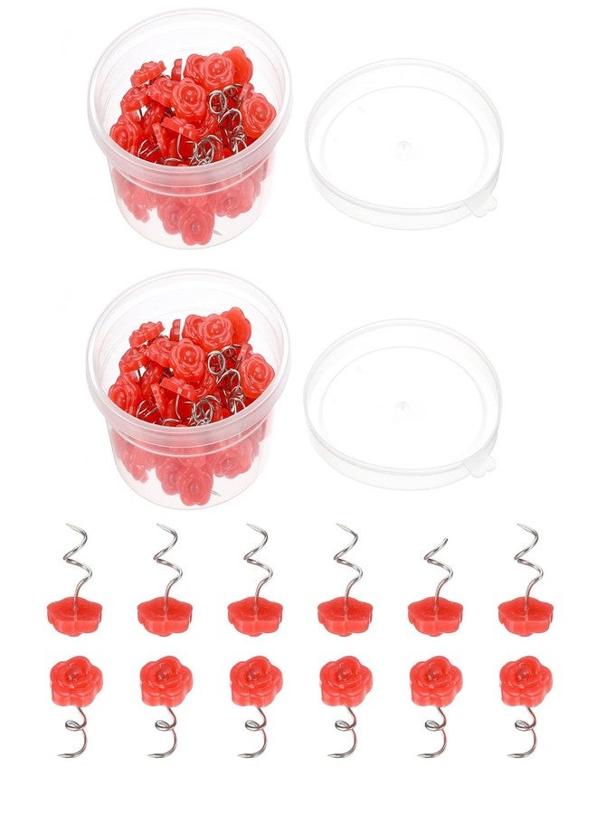 PATIKIL 100 Pcs Upholstery Twist Pins, Headliner Bed Pins Furniture for Bed, Armrest, Slipcovers, Skirt, Bed Skirts, Fabric, Sofa(Red Rose, 0.63 x 0.55 Inch) - Image 1