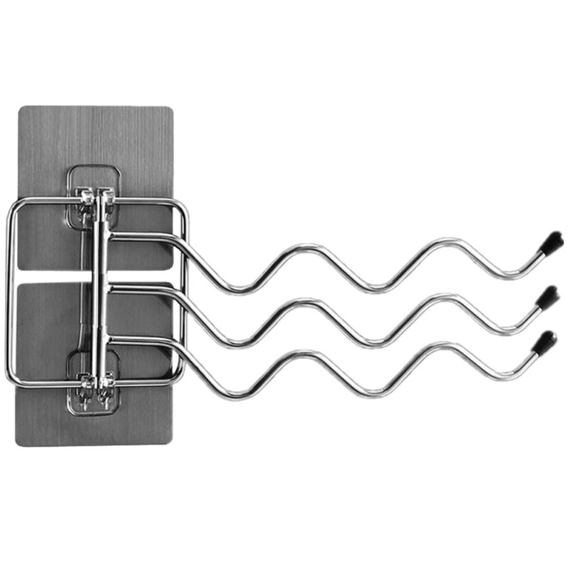 Stainless Steel Rotatable 3 Tier Wall Mounted Towel Rack Anti Slip Bathroom Kitchen Storage - Image 2