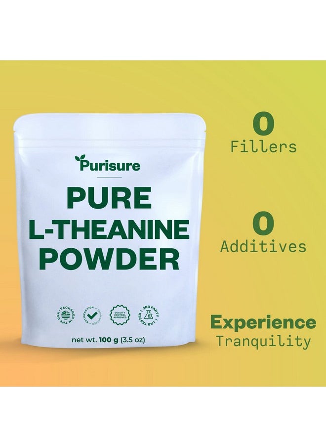 Purisure - Ltheanine Powder 100G Induces Calm Helps With Concentration & Cognitive Function Ltheanine Supplement For Relaxation & Focus 1000 Servings - Image 1