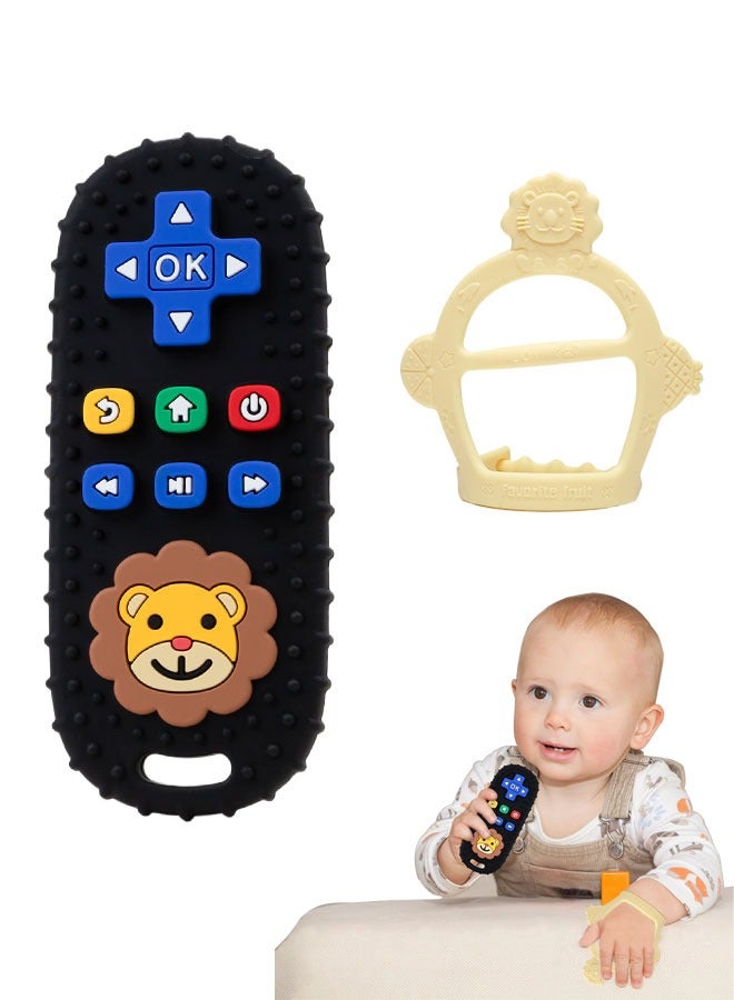 Super ZYouth 2 Pack Baby Teethers Toys, Silicone Teething Chew Toys for Babies Teething Relief and Soothe Sore Gum with Remote Control and Mitten Shape - Image 1