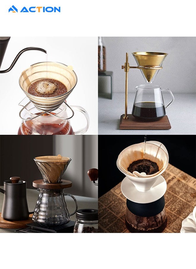 Coffee Filters, Size 02 Unbleached Cone Filters, 200 Count Disposable Natural Paper Filters 2-4 Cup, 02 Cone For Pour Over and Drip Coffee Maker