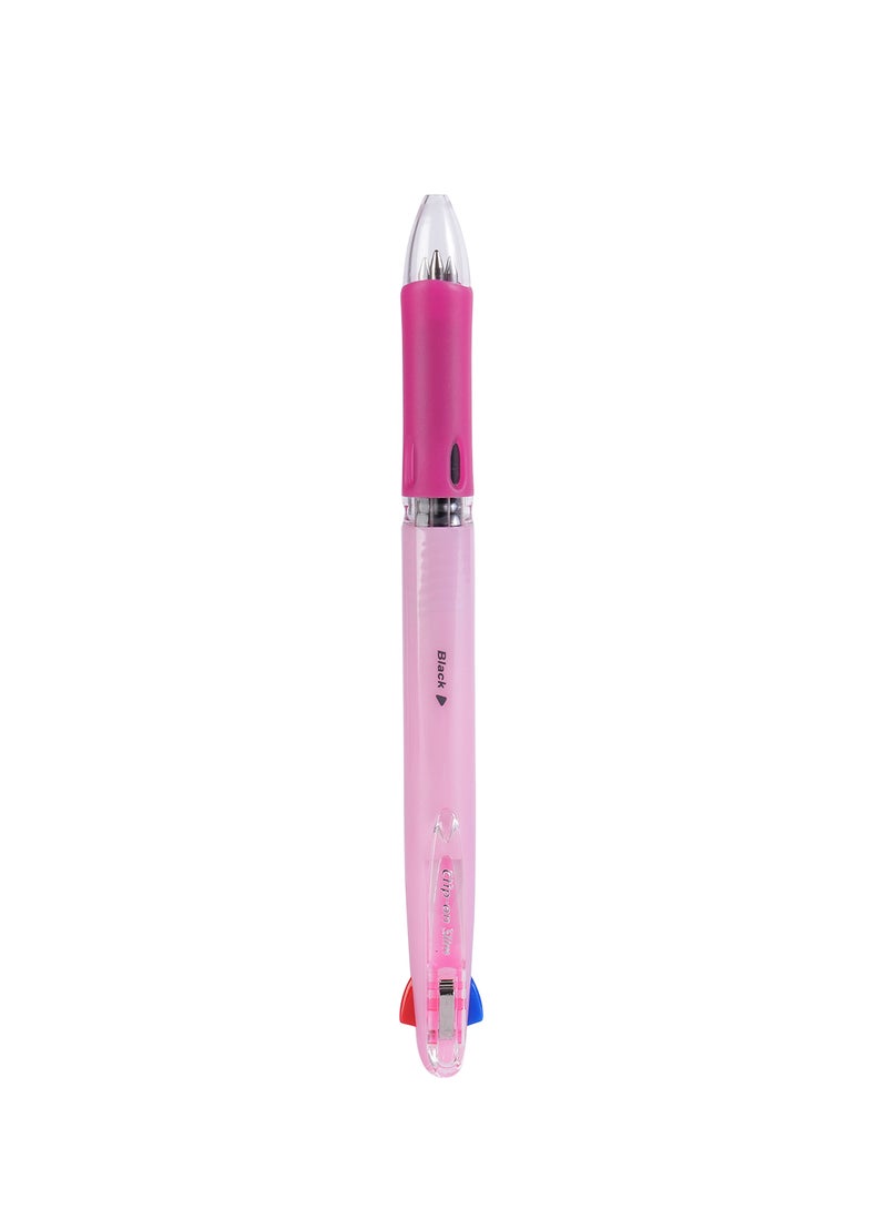 ZEBRA Clip-On Multi Pen 4in1 ( 0.7 mm) , 4 Colors , Soft Comfort Grip for Smooth Writing , Pack of 10 Pens - Pink - Image 2