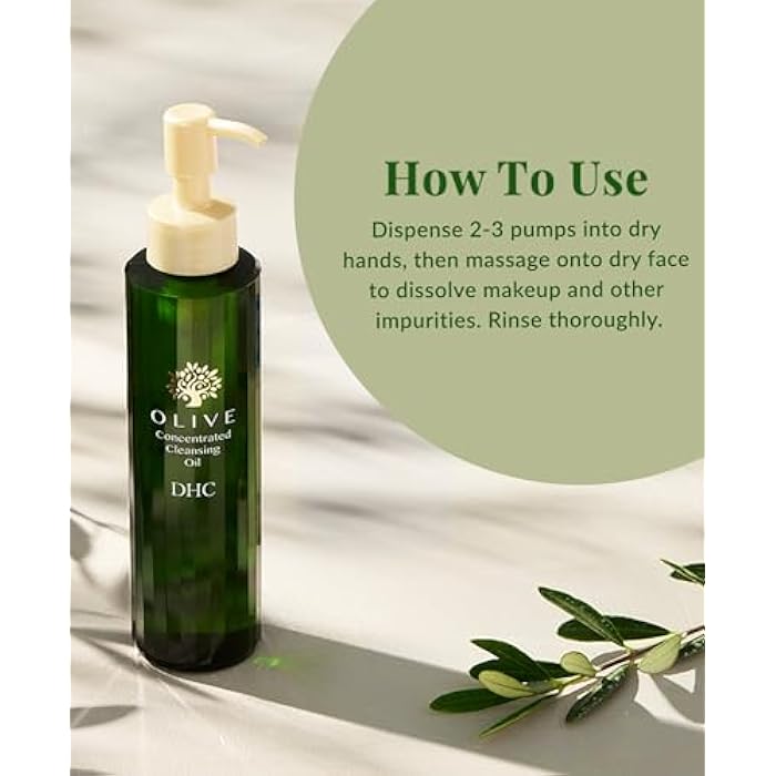 DHC Olive Concentrated Cleansing Oil, Hydrating Facial Cleansing Oil, Makeup Remover, Residue-Free, Dry Skin, Fragrance and Colorant Free, 5 fl. oz. - Image 4