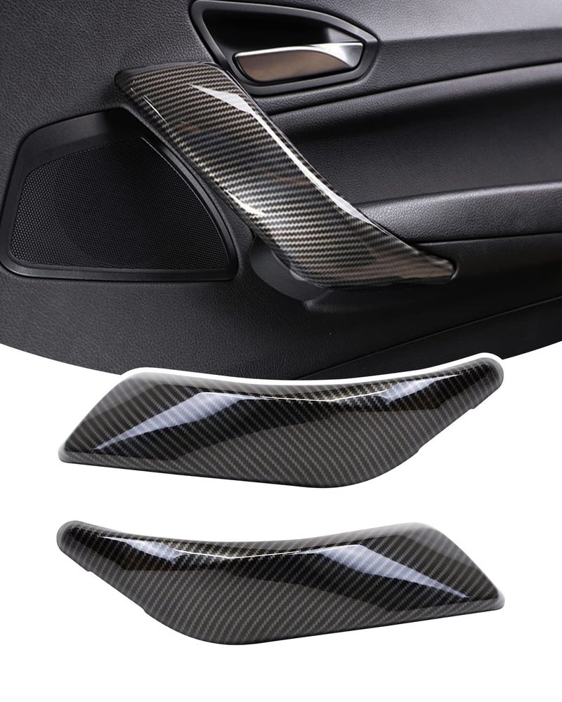 LIMBQS Car Inner Door Handles Cover for BMW F20 F21 F22 F23 Carbon Fiber Inner Door Armrest Handle Cover Trim Sticker for BMW 1 2 Series 20122018