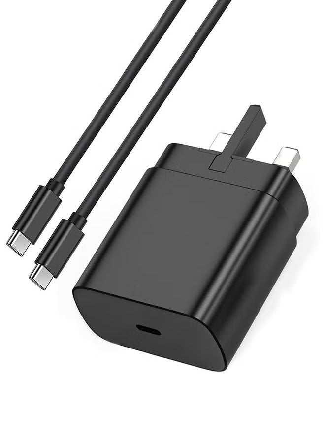 45W Super Fast Charger Set – USB - C, for Samsung Phones, 1m Cable (UK Plug)  - Image 1