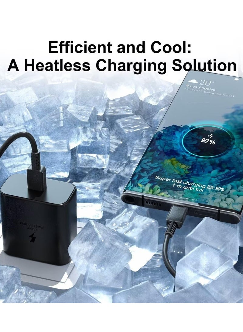 45W Super Fast Charger Set – USB - C, for Samsung Phones, 1m Cable (UK Plug)  - Image 2