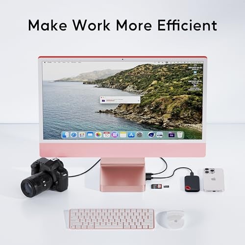 PULWTOP USB C HUB for iMac 24 inch 2021/2023, PULWTOP USB Hub Adapter iMac Accessories for M1/M3 with USB C 10Gbps 3*USB A SD/TF, Docking Station Support Expand M.2 SSD (Not Included), Color not for i.Mac M4 - Image 5