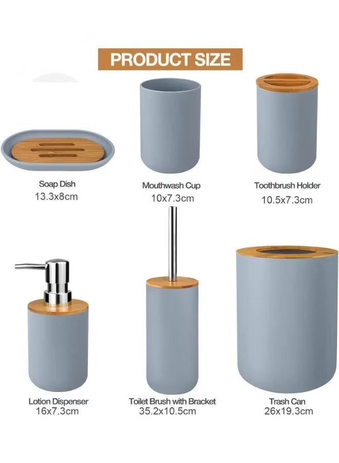 Modern 6-piece bathroom accessory set - Image 1